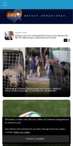 Anteprima del sito Amigos Penquistas, media di Spagna per articoli sponsorizzati