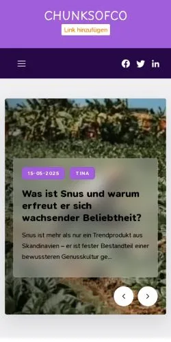 Forhåndsvisning av nettstedet Chunksofco.de, medium fra Tyskland for sponsede artikler