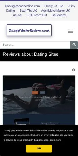 Pré-visualização do site DatingWebsite-Reviews, meio de Reino Unido para artigos patrocinados