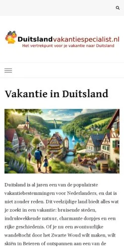 Podgląd witryny Duitsland vakantie specialist, medium z kraju Holandia do artykułów sponsorowanych