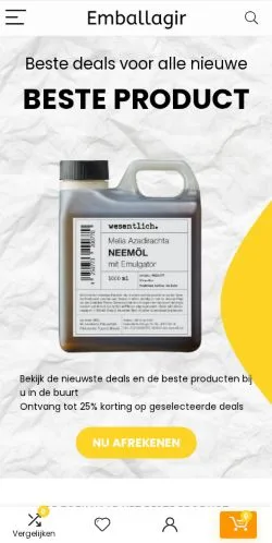 Anteprima del sito Emballagir, media di Belgio per articoli sponsorizzati