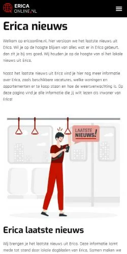 Anteprima del sito Erica Nieuws, media di Paesi Bassi per articoli sponsorizzati