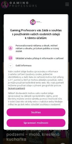 Podgląd witryny Gaming Professors, medium z kraju Czechy do artykułów sponsorowanych