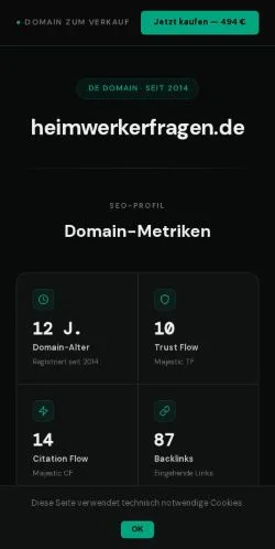 Anteprima del sito Heimwerkerfragen, media di Germania per articoli sponsorizzati