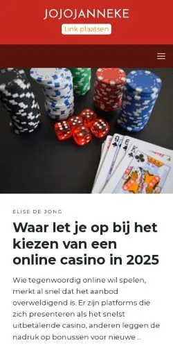 Anteprima del sito Jojojanneke.nl, media di Paesi Bassi per articoli sponsorizzati
