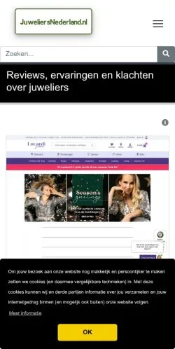 Pré-visualização do site JuweliersNederland, meio de Países Baixos para artigos patrocinados