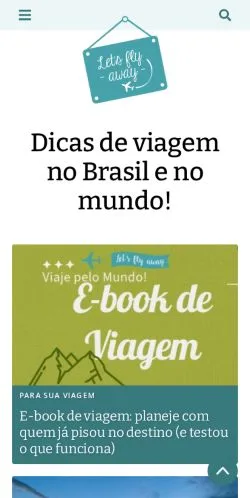 Forhåndsvisning av nettstedet Dicas De Viagem, medium fra Brasil for sponsede artikler
