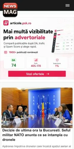 Podgląd witryny Ultimele știri din sport -NewsMag, medium z kraju Rumunia do artykułów sponsorowanych