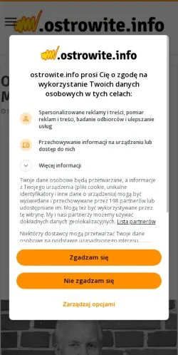 スポンサード記事向けのポーランドメディア、ostrowite.infoのサイトプレビュー