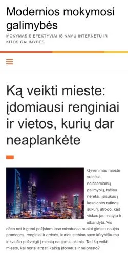 Podgląd witryny Mokymosi sprendimai, medium z kraju Litwa do artykułów sponsorowanych