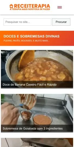 Anteprima del sito Receiterapia, media di Brasile per articoli sponsorizzati