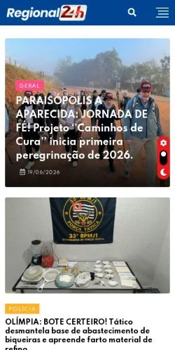 Anteprima del sito Regional24Horas, media di Brasile per articoli sponsorizzati