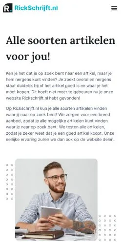 Preview of the Rickschrijft website, a media outlet in Netherlands for sponsored articles