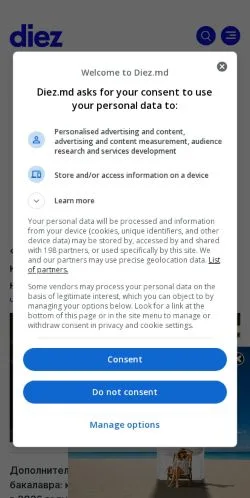 Anteprima del sito Diez На Русском, media di Russia per articoli sponsorizzati