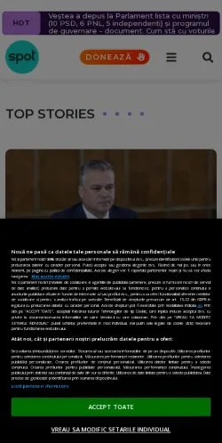 Anteprima del sito Spotmedia, media di Romania per articoli sponsorizzati