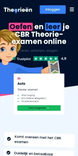 Anteprima del sito Theorieen, media di Paesi Bassi per articoli sponsorizzati
