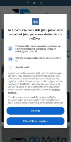 Anteprima del sito Tribine Baltic, media di Lettonia per articoli sponsorizzati