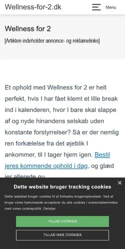 Podgląd witryny Wellness For 2, medium z kraju Dania do artykułów sponsorowanych