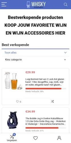 Anteprima del sito Whiskyinvestments, media di Paesi Bassi per articoli sponsorizzati