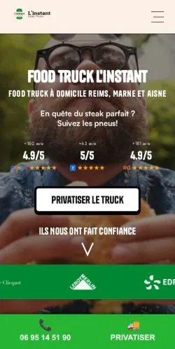 Anteprima del sito L'instant Food Truck, media di Francia per articoli sponsorizzati