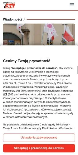 Podgląd witryny Twoje 7 Dni, medium z kraju Polska do artykułów sponsorowanych