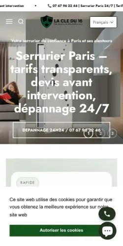 Anteprima del sito Serrurier Paris, media di Francia per articoli sponsorizzati