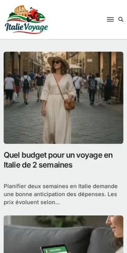 Anteprima del sito Italie Voyage, media di Francia per articoli sponsorizzati