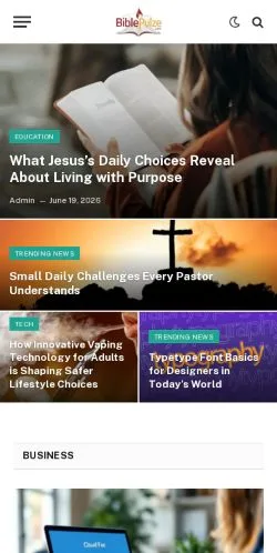 Podgląd witryny Biblepulze, medium z kraju Stany Zjednoczone do artykułów sponsorowanych