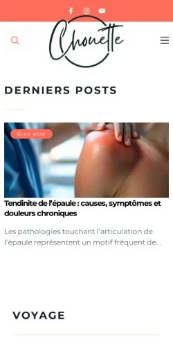 Anteprima del sito Chouette, media di Francia per articoli sponsorizzati