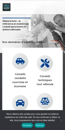 Vista previa del sitio Alliance Auto, medio de Francia para artículos patrocinados