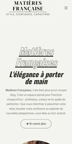Anteprima del sito Matières Françaises, media di Francia per articoli sponsorizzati
