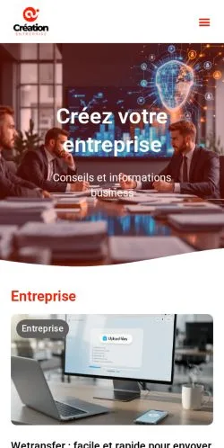 Anteprima del sito Créez Votre Entreprise, media di Francia per articoli sponsorizzati