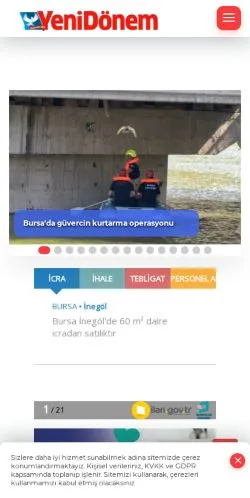 Anteprima del sito Yeni Dönem Gazetesi, media di Turchia per articoli sponsorizzati