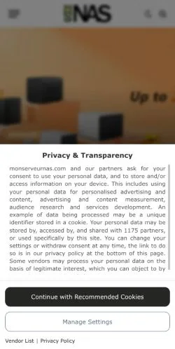 Anteprima del sito Mon Serveur NAS, media di Francia per articoli sponsorizzati
