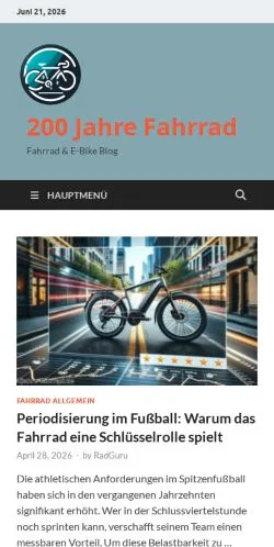 Anteprima del sito 200 Jahre Fahrrad, media di Germania per articoli sponsorizzati