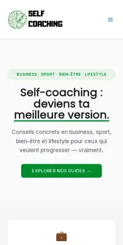 Aperçu du site Selfcoaching, média de France pour articles sponsorisés