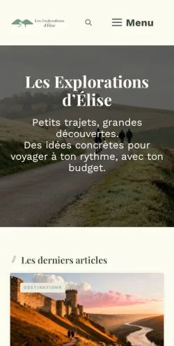 스폰서 기사용 프랑스 매체 Les Explorations d'Élise 사이트 미리보기