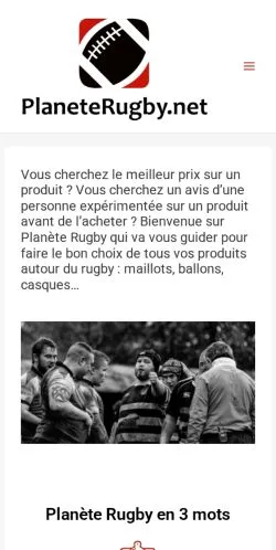 Voorbeeld van de site Planète Rugby, medium uit Frankrijk voor gesponsorde artikelen