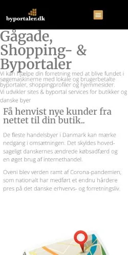 Anteprima del sito Byportaler, media di Danimarca per articoli sponsorizzati
