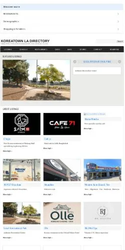 Anteprima del sito Koreatown LA Directory, media di Stati Uniti per articoli sponsorizzati