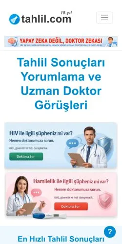 Voorbeeld van de site Tahlil Sonuçları, medium uit Turkije voor gesponsorde artikelen