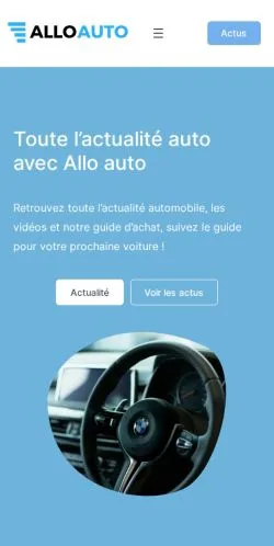 Forhåndsvisning av nettstedet Allo Auto, medium fra Frankrike for sponsede artikler