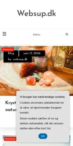 Pré-visualização do site Websup.dk -, meio de Dinamarca para artigos patrocinados