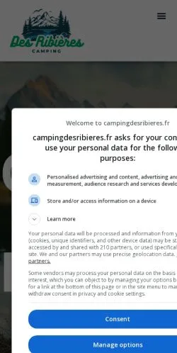 Anteprima del sito Camping Des Ribières, media di Francia per articoli sponsorizzati