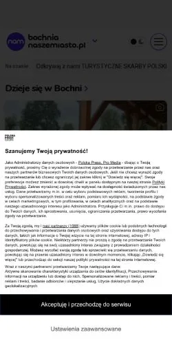 Anteprima del sito Bochnia Nasze Miasto, media di Polonia per articoli sponsorizzati