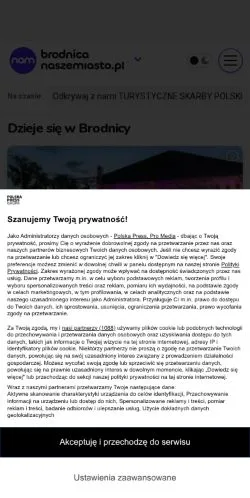 Pré-visualização do site Brodnica Nasze Miasto, meio de Polônia para artigos patrocinados