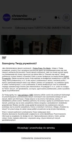 Pré-visualização do site Chrzanów Nasze Miasto, meio de Polônia para artigos patrocinados