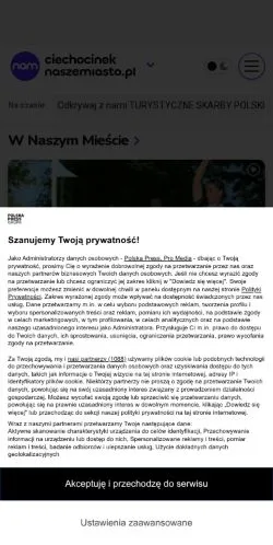Anteprima del sito Ciechocinek Nasze Miasto, media di Polonia per articoli sponsorizzati