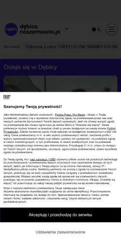 Anteprima del sito Dębica Nasze Miasto, media di Polonia per articoli sponsorizzati