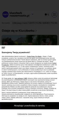 스폰서 기사용 폴란드 매체 Kluczbork Nasze Miasto 사이트 미리보기